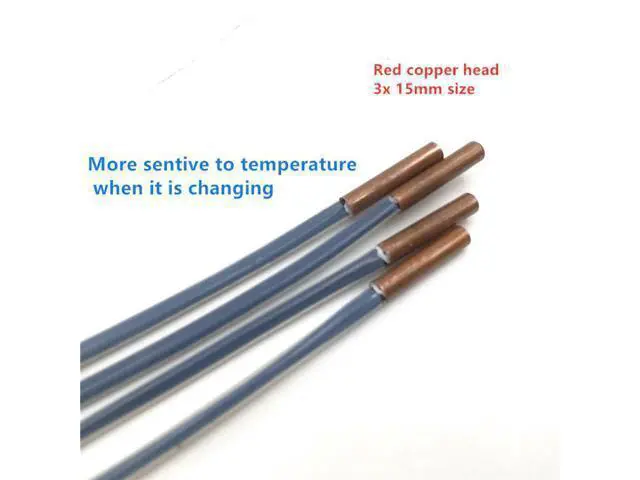 Alt view image 3 of 3 - Funssor shibaura 3950 100K Cartridge thermistor 3x15mm red copper head Temperature Sensor V6 3D printer parts made in Japan