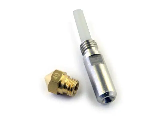 Alt view image 3 of 3 - MK10 Nozzle Thermal Barrier Tube Throat set 0.4mm nozzle for FlashForge Creator Wanhao CTC 3D Printer Extruder