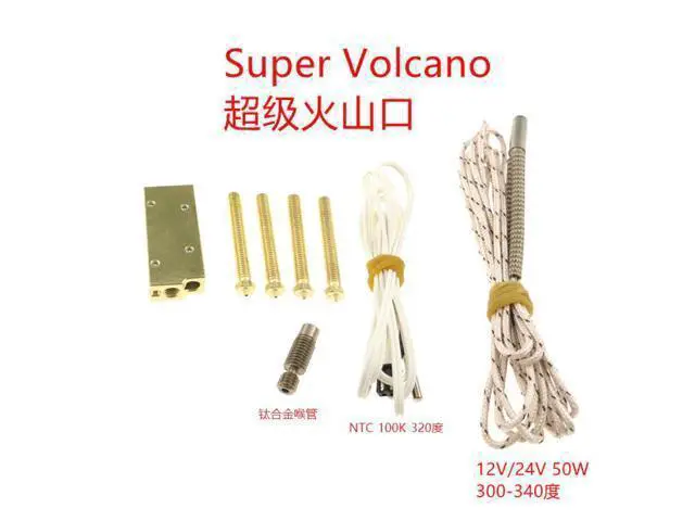 Alt view image 2 of 3 - hot head high temperature version TC4 titan alloy throat super Volcano heating block nozzle for 3d printerparts