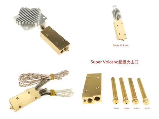 Alt view image 3 of 3 - hot head high temperature version TC4 titan alloy throat super Volcano heating block nozzle for 3d printerparts