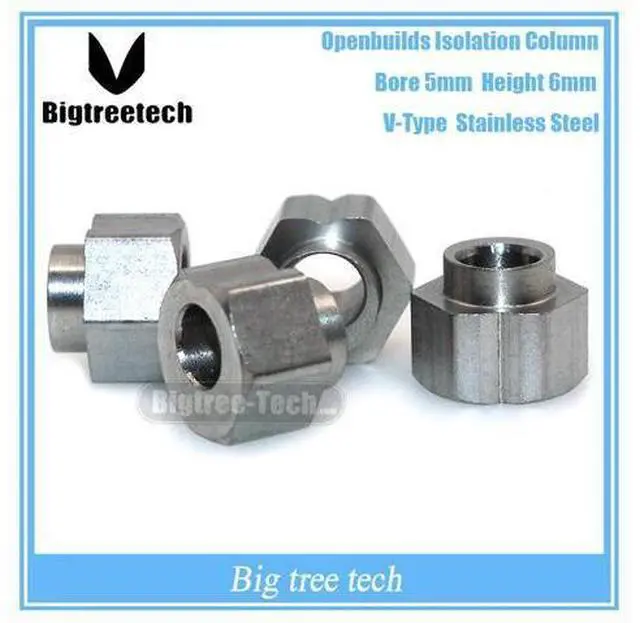 Main image of 5PCS 3D printer parts Openbuilds eccentric column / isolation column hexagonal bore 5MM 6MM V groove stainless steel 3D0286