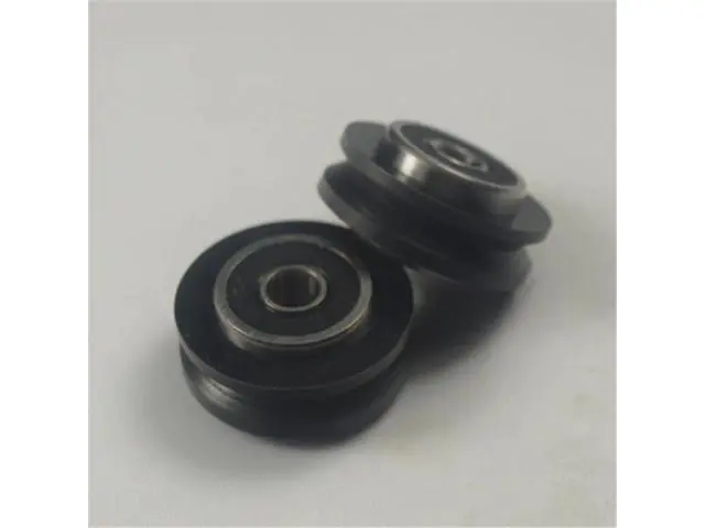 Alt view image 4 of 6 - funssor 10pcs Solid V Delrin Wheel 5mm bore For V Rail V Slot Aluminium Linear Extrusion