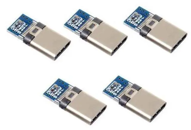 Alt view image 4 of 7 - NGFF 5pcs/lot DIY 24pin USB Type C USB-C Male OTG Host Type 5.1k Resistor with Black Housing Cover