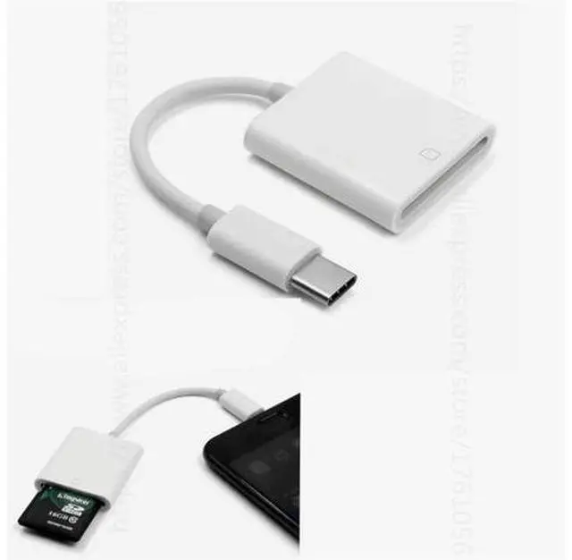 Alt view image 2 of 4 - Lecteur de cartes USB C vers SD, adaptateur Thunderbolt 3 de Type C Compatible avec iPad Pro 2018, MacBook Pro/Air, Samsung Galaxy S10/S9/S8,