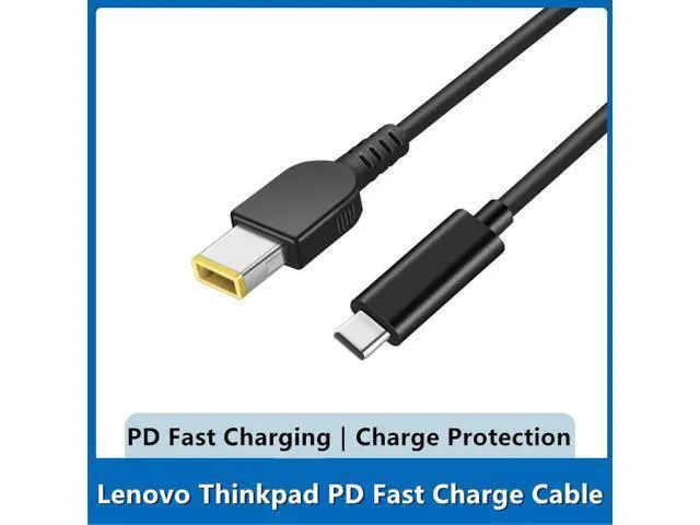 Alt view image 4 of 4 - Câble USB type-c PD 65W 20V pour chargeur d'ordinateur portable Lenovo ThinkPad, adaptateur de prise d'alimentation cc, 1.5m