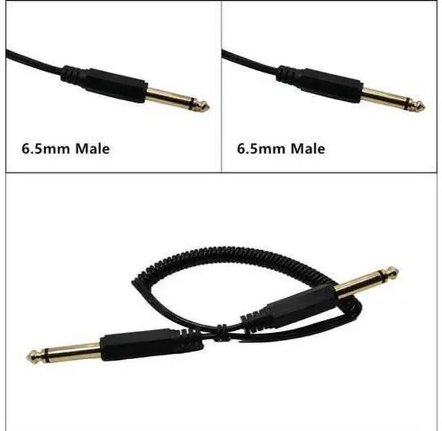 Main image of Câble Audio Mono mâle/mâle rétractable de 6.35mm, câble spiralé pour guitare et basse