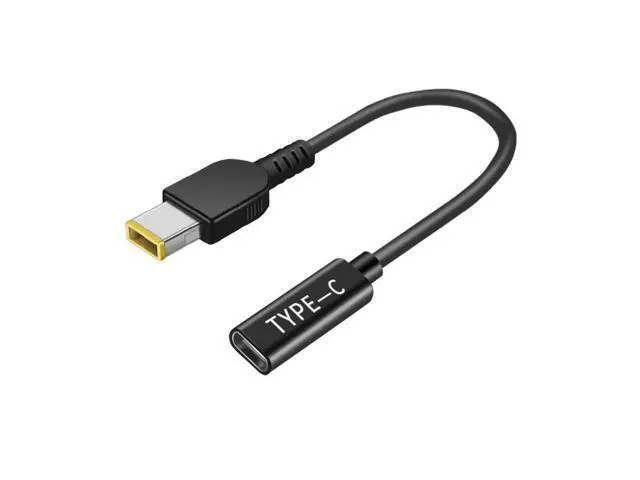 Alt view image 2 of 3 - Câble de chargeur de type-c femelle à CC entièrement en cuivre pour Lenovo, connecteur d'alimentation mâle PD carré avec puce à Induction, modèle Thinkpad, 15cm