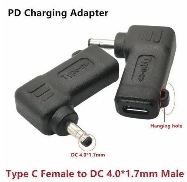 Main image of Adaptateur mâle PD USB C vers 4.0x1.7mm, convertisseur à pointe mince, connecteur de Charge pour Lenovo IdeaPad 330s 120s 510 520 530s alimentation d'ordinateur portable