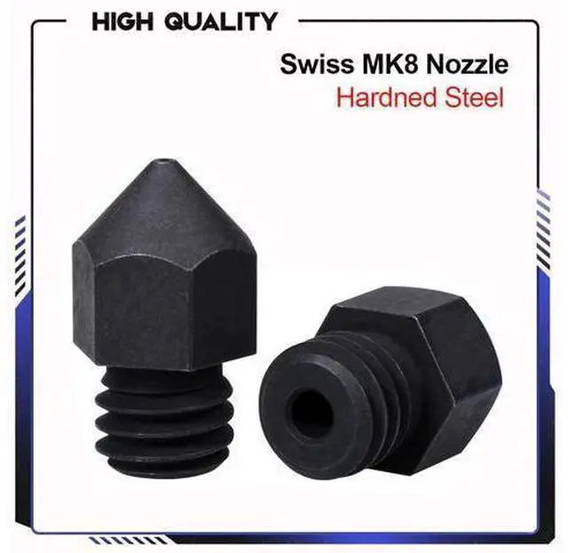 Main image of Swiss MK8 Hardened Steel Nozzle M6 1.75MM Filament 3D Printer Parts for J-head hotend CR10 heat block ender3