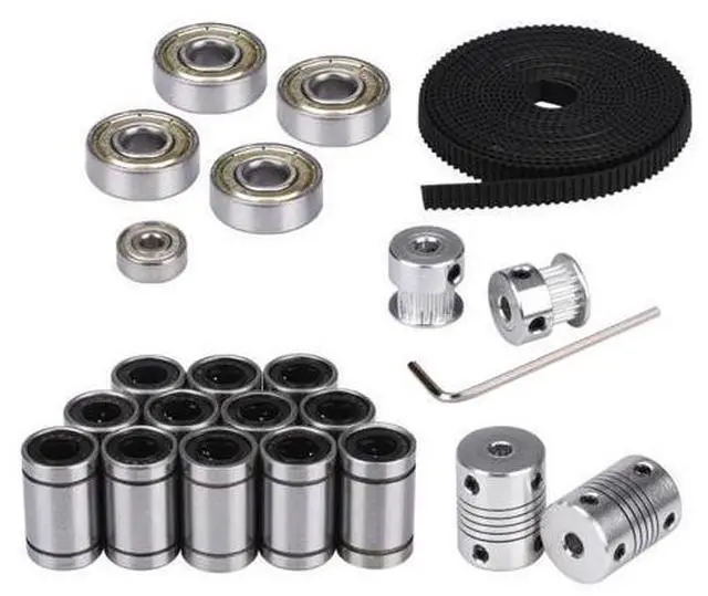 Main image of 3D printer parts GT2 Belt reprap movement kit GT2 belt pulley gear 608ZZ bearing LM8UU 624ZZ bearing 3D printer part