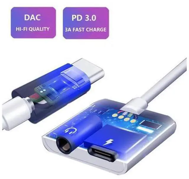 Alt view image 2 of 4 - Adaptateur séparateur de Type C 2 en 1, pour Samsung Galaxy S21 S20 FE Note 20 Ultra Note 10 Plus USB C à Jack 3.5, câble Audio pour écouteurs
