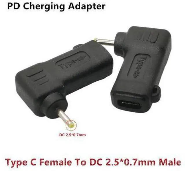Main image of Adaptateur USB 3.1 Type C USB-C vers DC 20V 2.5x0.7mm, déclencheur coudé à 90 degrés, émulateur PD