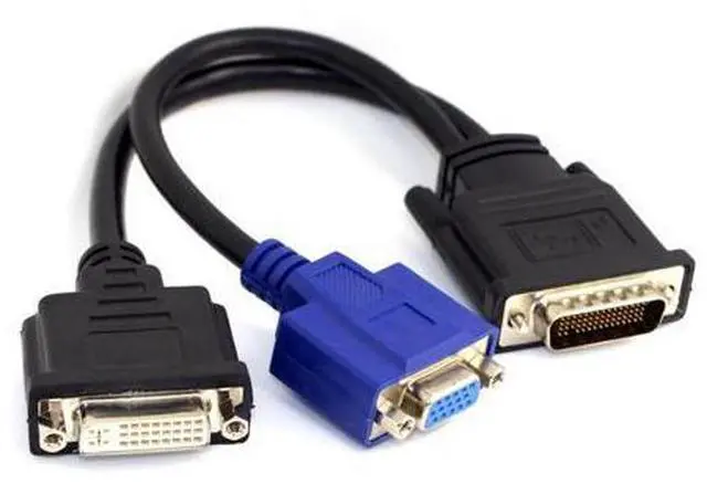 Alt view image 2 of 3 - DMS-59 Male to DVI 24+5 Female & VGA RG 15pin Female Splitter Extension 15cm