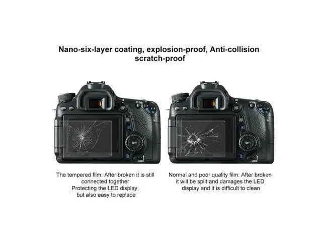 Alt view image 2 of 2 - 2pcs Tempered Glass Protector Screen Film for Canon EOS 7D 80D 760D
