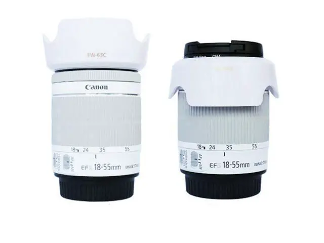 Alt view image 3 of 4 - EW-63C White Replacement Lens Hood for Canon EF-S 18-55mm F/3.5-5.6 IS STM