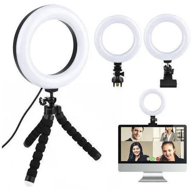 Main image of 5in1 LED Ring Light Kit + Tripod Stand + Clip + Phone Clip for Laptop