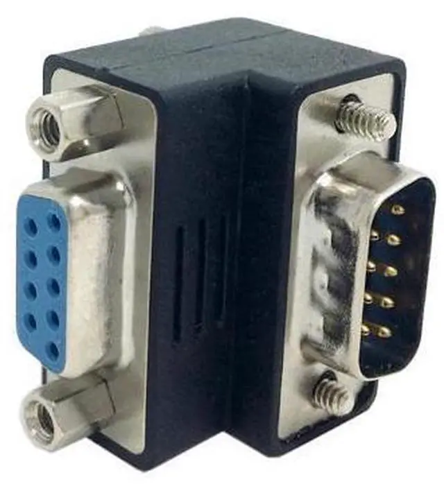 Alt view image 3 of 5 - Chenyang DSUB D-SUB RS232 9Pin Male to Female Down Right Angled 90 Degree Extension Adapter For Display Projector Computer