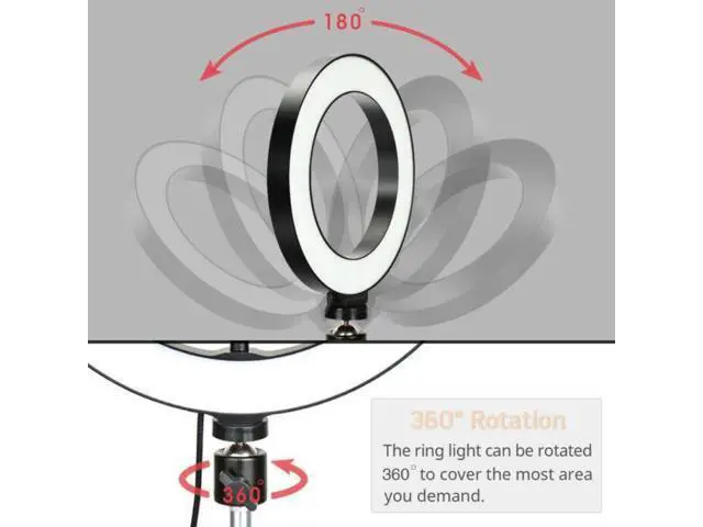 Alt view image 3 of 4 - 10" Led Selfie Ring Light with Flexible Tripod 360-Degree Rotation Ballhead and Phone Clip Holder for Live Broadcast