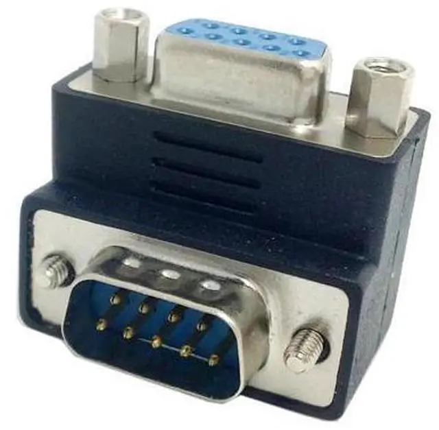 Alt view image 4 of 5 - Chenyang DSUB D-SUB RS232 9Pin Male to Female Down Right Angled 90 Degree Extension Adapter For Display Projector Computer