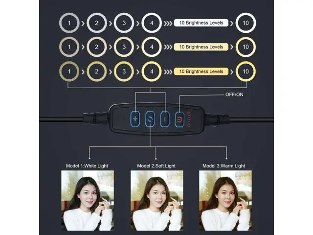 Alt view image 3 of 4 - 3 in 1 Mini LED Ring Light Kit + Desktop Tripod + Balll Head for Selfie Make Up
