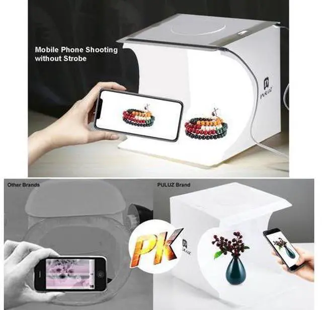 Alt view image 3 of 4 - 20cm LED Light Box Lighting Cube for Photography Photo Studio + 6 Backdrops