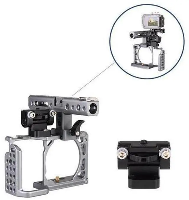 Main image of Camera Cage Rig Holder Bracket Adjustable Anti-Twist for Gopro Flash Monitor LED
