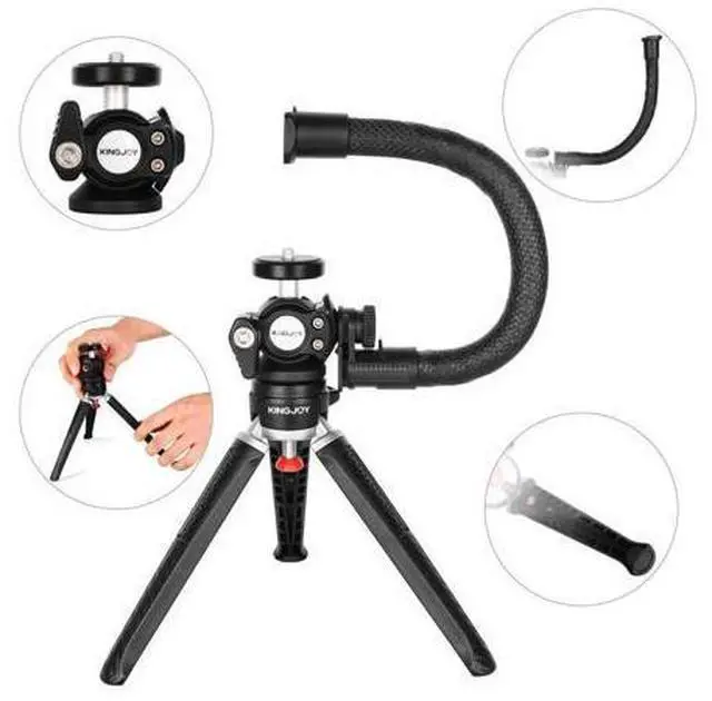 Main image of Multi-Function Desktop Tripod with 360 Rotation Ballhead Mini Tripod for Smartphone Ring Light for Live Broadcast