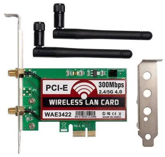 Main image of Dual Band 2.4GHz/5GHz PCIe 300Mbps Wireless Network Card WLAN WiFi Adapter With Bluetooth 4.0 For PC Desktop Supports Win 10