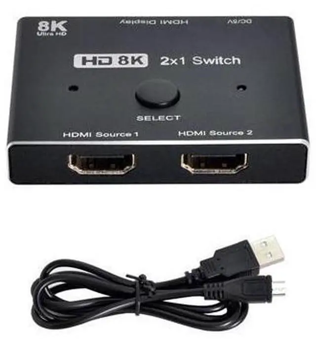 Main image of HDMI-compatible Converter 8K@60hz Compatible 2.1 Switch 2-IN-1-OUT UHD Hub Support HDCP SST Extended 4K@60hz
