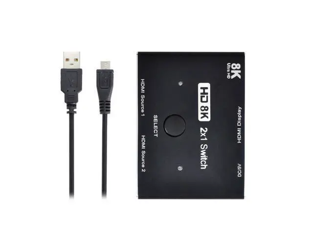Alt view image 3 of 3 - HDMI-compatible Converter 8K@60hz Compatible 2.1 Switch 2-IN-1-OUT UHD Hub Support HDCP SST Extended 4K@60hz