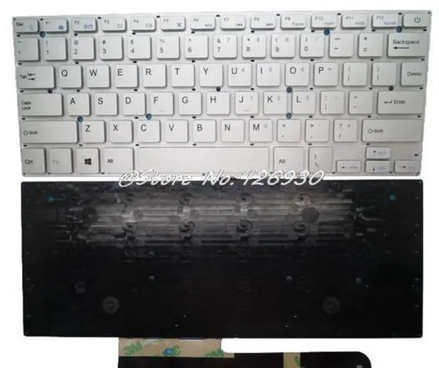 Main image of Laptop Keyboard For Positivo Motion White Q432A English US Silver NO Frame
