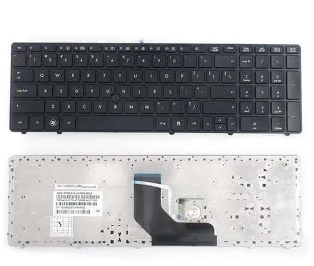 Main image of Keyboard Replacement with Black Frame for HP Elitebook 8560P 8570P Probook 6560B 6565B 6567B 6570B 6575B Series Laptop Black US