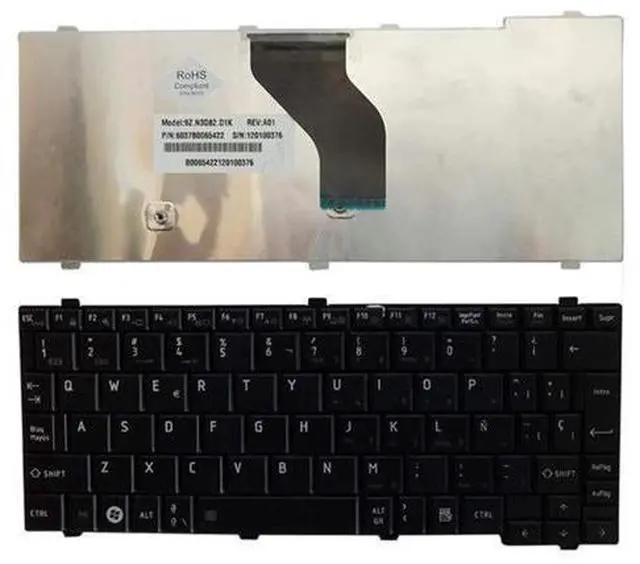 Main image of Laptop Replacement Keyboard for Toshiba NB200 NB201 NB202 NB203 NB205 NB250 NB255 9Z.N3D82.D1K 120100376 US Layout