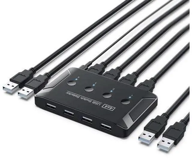 Main image of 4 Port PCs Sharing 4 Devices KVM USB 2.0 Switch Selector for Keyboard Mouse