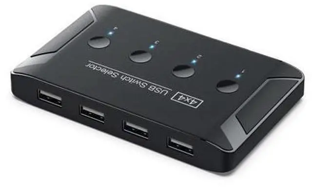 Alt view image 2 of 5 - KVM USB 2.0 Switch Selector 4 Port PCs Sharing 4 Devices for Keyboard Mouse Scanner Printer