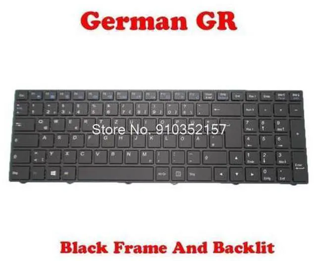 Main image of GR Keyboard For CLEVO N250 N250GU N252GU N250WU N350DV N350DW N350TV N350TW N550RC1 N550RN N551RC N650DU German Black Backlit