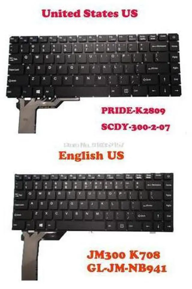 Main image of No Backlit Keyboard For Toposh T14 PRIDE-K2809 SCDY-300-2-07 JM300 K708 GL-JM-NB941 MB3008011 YXT-NB93-85 154 MB30011008 English
