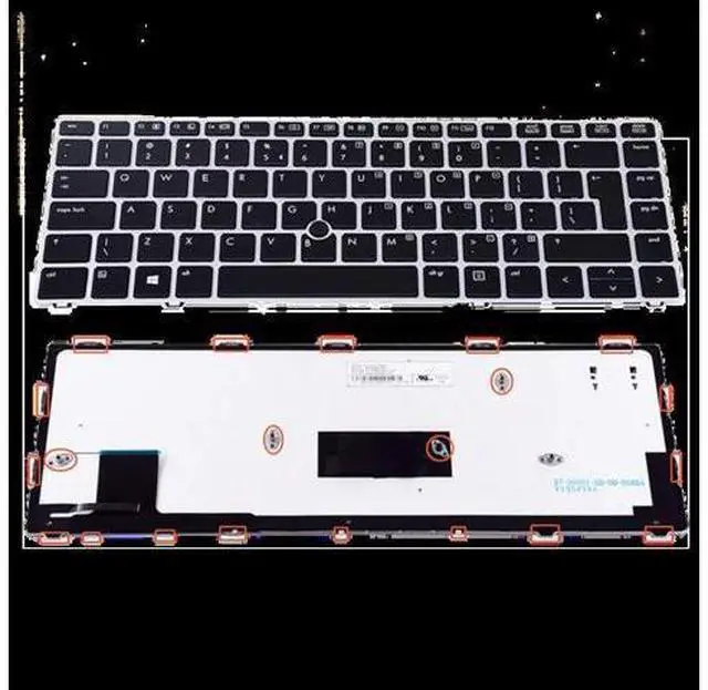 Main image of US Backlit Positivo Notebook Keyboard Dns Clevo for HP EliteBook Folio 9470M 9470 9480