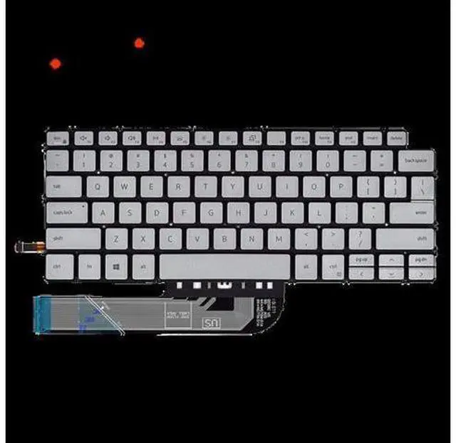 Main image of US Backlit Keyboard White for Dell Laptop13- 5390 5391 7391 14- 5490 5491 7491 5498 7490 5493 Positivo Notebook