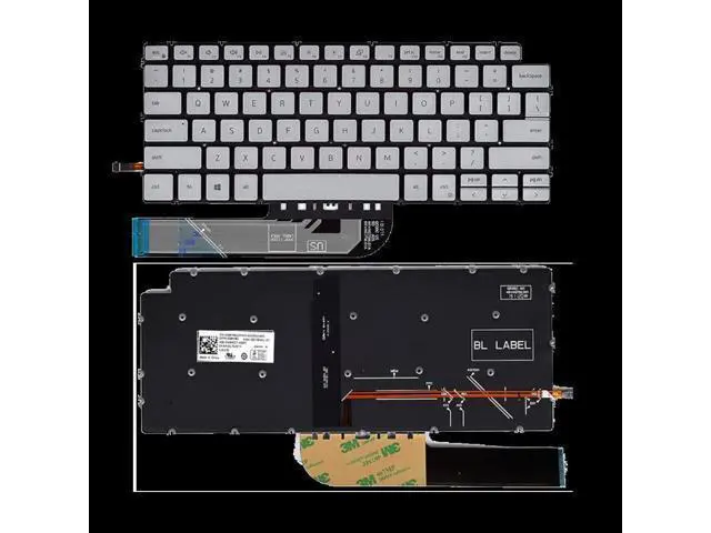 Alt view image 4 of 4 - US Backlit Keyboard White for Dell Laptop13- 5390 5391 7391 14- 5490 5491 7491 5498 7490 5493 Positivo Notebook