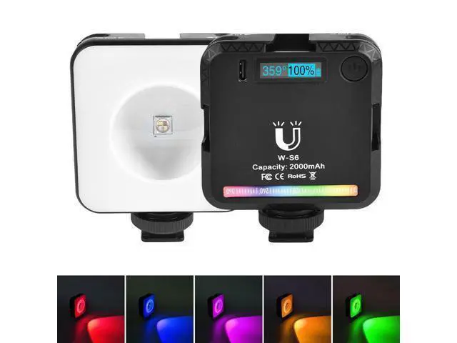 Alt view image 2 of 4 - W-S6 LED RGB Video Light Fill Light Lamp for Selfie Vlog Camera Photo 9000K