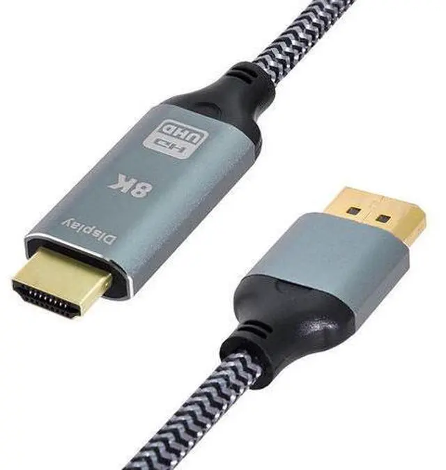Alt view image 2 of 5 - DP DisplayPort 1.4 Male Source to HDTV 2.0 Male Output Display 8K UHD 4K DP to HDTV Male Cable