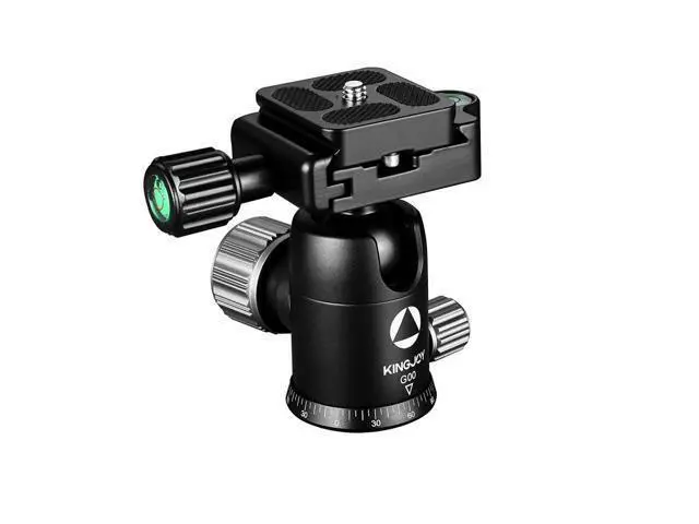 Alt view image 2 of 4 - G00 Tripod Ballhead Mount with Quick Release Set for Tripod Monopods Phone Holder with 1/4" Screw Hole