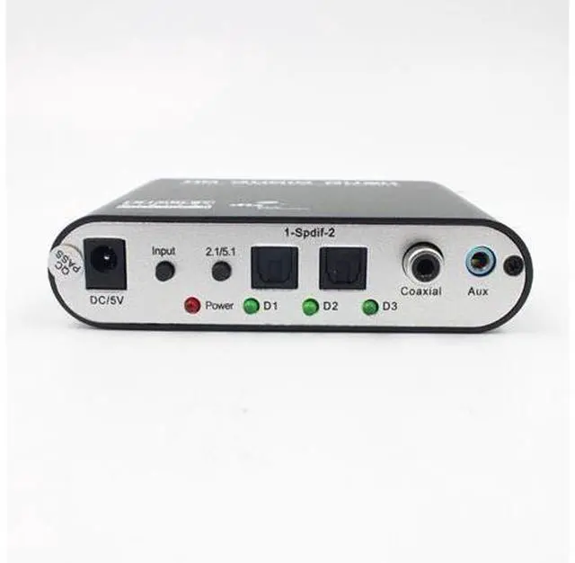Alt view image 3 of 3 - 5.1 CH Digital Audio Decoder Coaxial to AC3 DTS Amplifier Analog Converter with USB Cable
