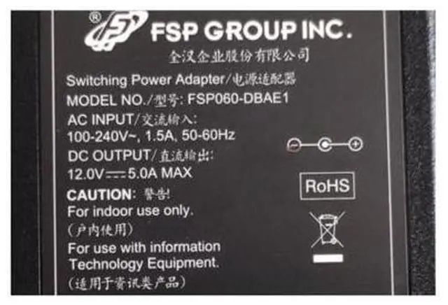 Alt view image 2 of 2 - FSP 12V 5A 60W FSP060-DBAE1 FSP060-DIBAN2 LCD Display Power Supply AC Adapter For ASUSTOR AS-202TE Laptop Power Charger