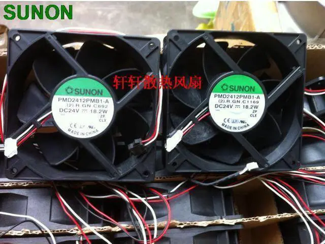 Main image of For Sunon PMD2412PMB1-A 12CM double ball bearing fan 24v 18.2W server inverter cooling fan