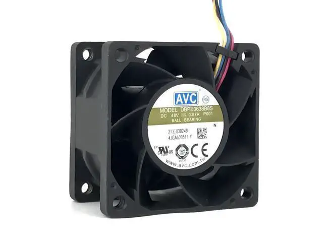 Alt view image 2 of 2 - 60mm DC 48V Cooling Fan for AVC 6038 0.87A DBPE0638B8S 60X60X38mm 4P 4Wire High Speed Large Air Volume Chassis Server Fan