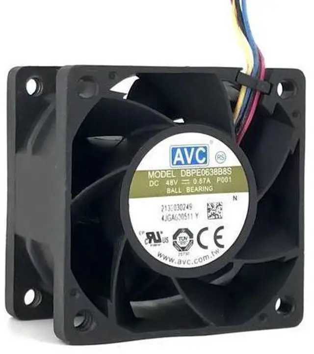 Main image of 60mm DC 48V Cooling Fan for AVC 6038 0.87A DBPE0638B8S 60X60X38mm 4P 4Wire High Speed Large Air Volume Chassis Server Fan