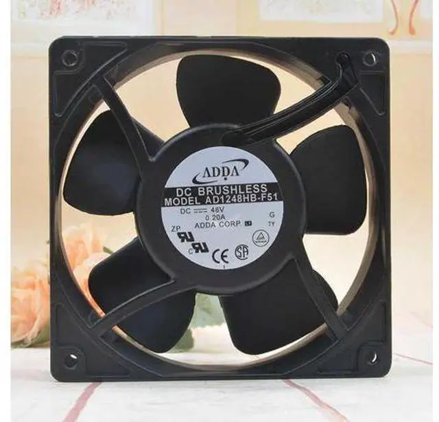 Main image of AD1248HB-F51 AD1248HB-F52 for ADDA 12038 DC 48V 0.2A Metal Frame Axial 120mm 12cm Cooling Fan