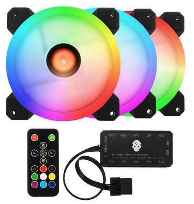 Main image of 3PCS 120mm Hybrid RGB Case Fan Adjustable RGB LED Light Computer Case GPU Colorful Quiet Cooling Fan with Remote